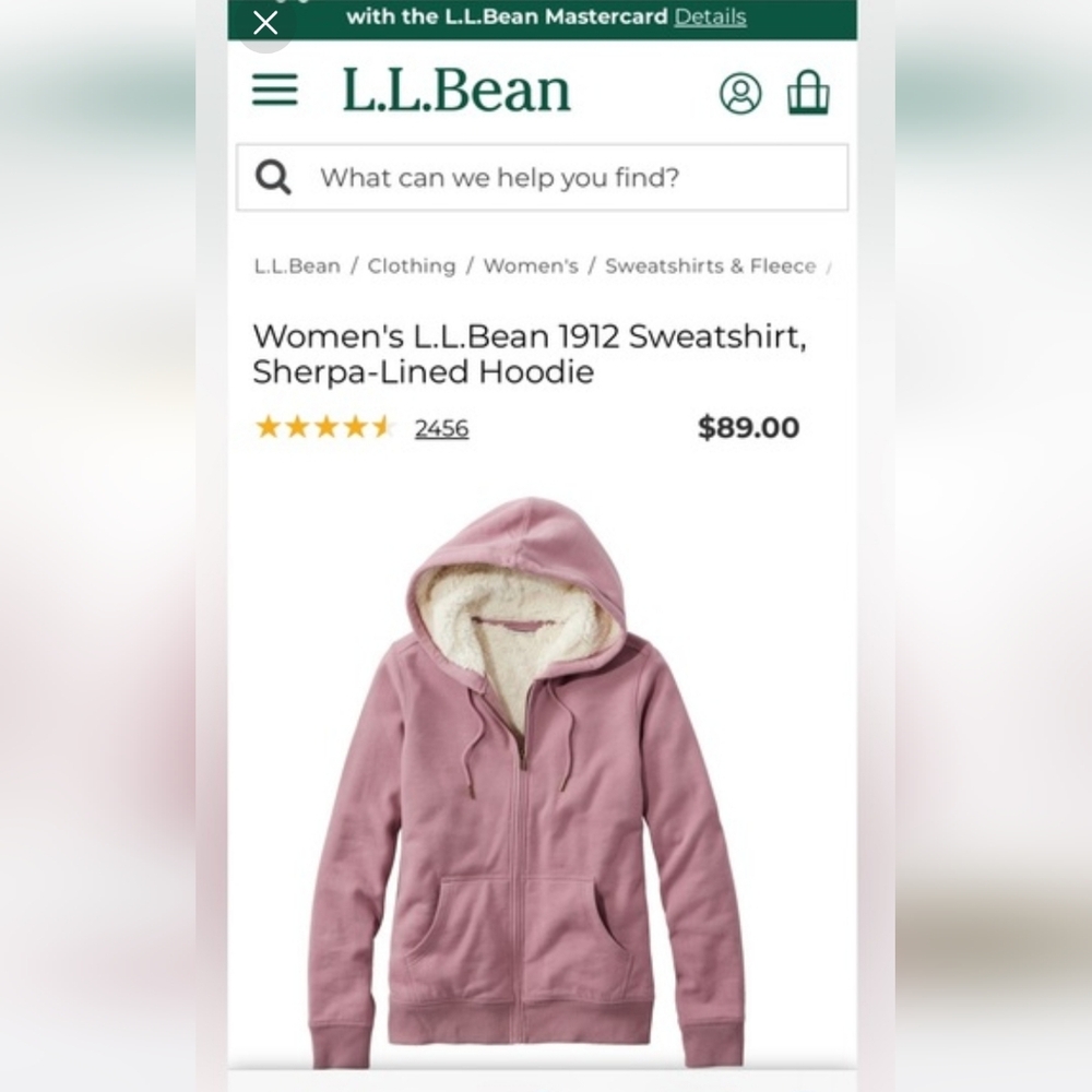 LL Bean Pink Sherpa Heritage Hoodie Size Womems SMALL *EUC*